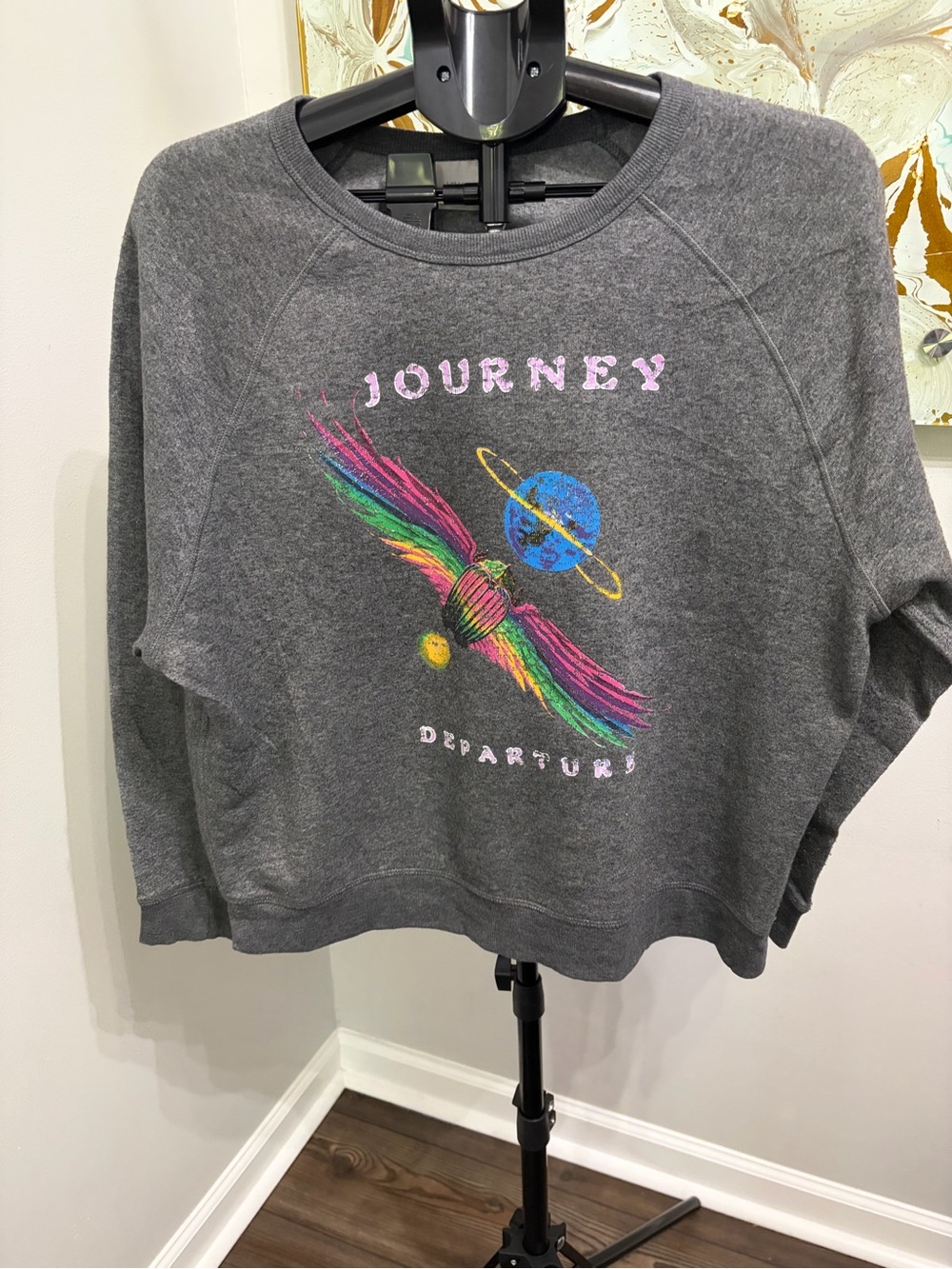 Grayson Threads Charcoal Graphic Crewneck with Multicolor Print
